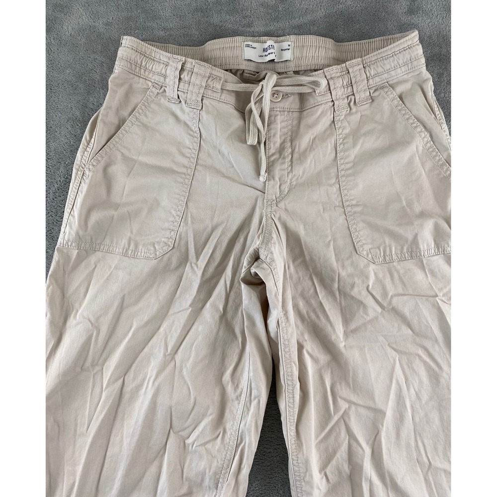 Hollister Low-Rise Super Baggy Pants Khaki Tan Wide Leg Women Medium Regular - Picture 2 of 16